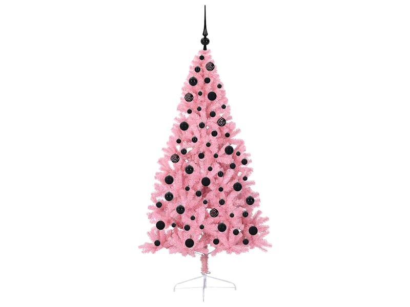 Sapin de noël, arbre de noël artificiel pré-éclairé rose 180 cm pvc cf61370 - Conforama D