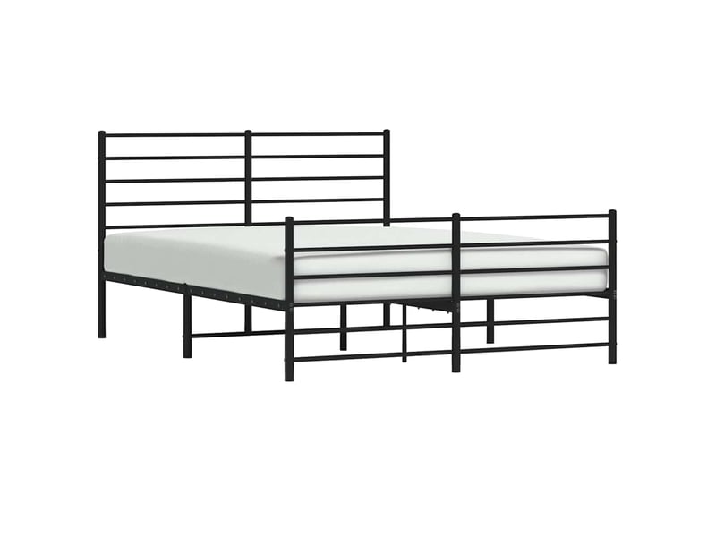 Lit double- lit adulte - cadre de lit métal sans matelas avec pied de lit noir 120x190cm - Conforama D