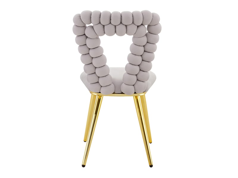  Lot de 2 chaises de salle à manger 45x44x85 cm dossier ajouré pieds en métal gris clair  - Conforama D