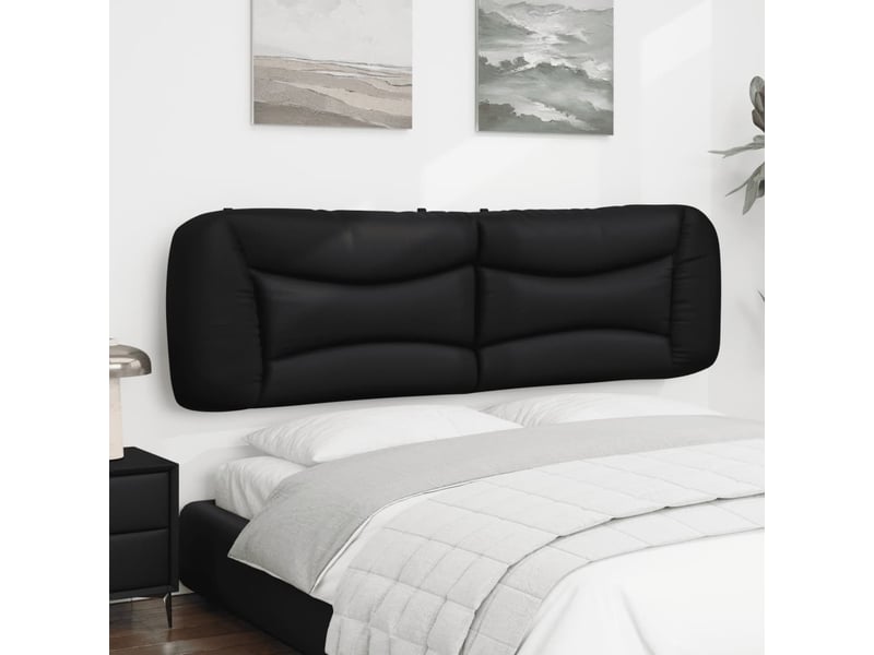  Coussin de tête de lit noir 180 cm en similicuir cf55960  - Conforama C