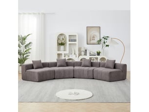 Canapé droit compressé fixe <strong>MAISENTIEL</strong> <strong></strong> 4 places Tissu gris
