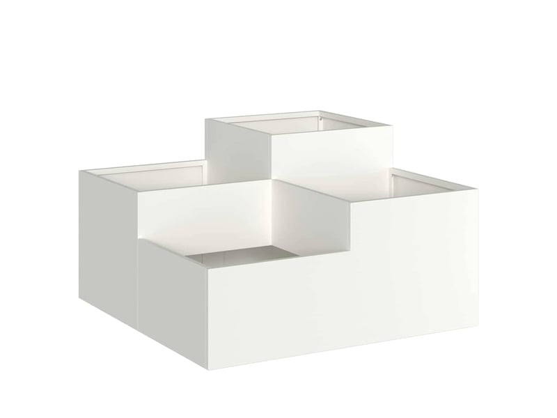  Jardinière - cache-pot de jardin blanc 100 x 100 x 48 cm acier  - Conforama A