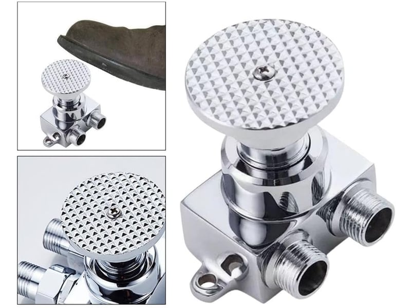  1pc moderne pied lien robinet, pédale food factory lavabo taps hôpital valve pédale robinet d'eau froide pédale simple robinet ZPB502466J - Conforama E