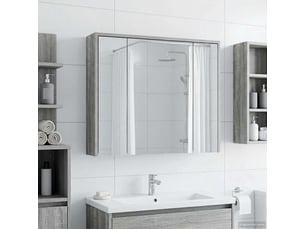 Armoire miroir salle de bain, meuble de rangement gris sonoma 73.5x16x62.5 cm shl228