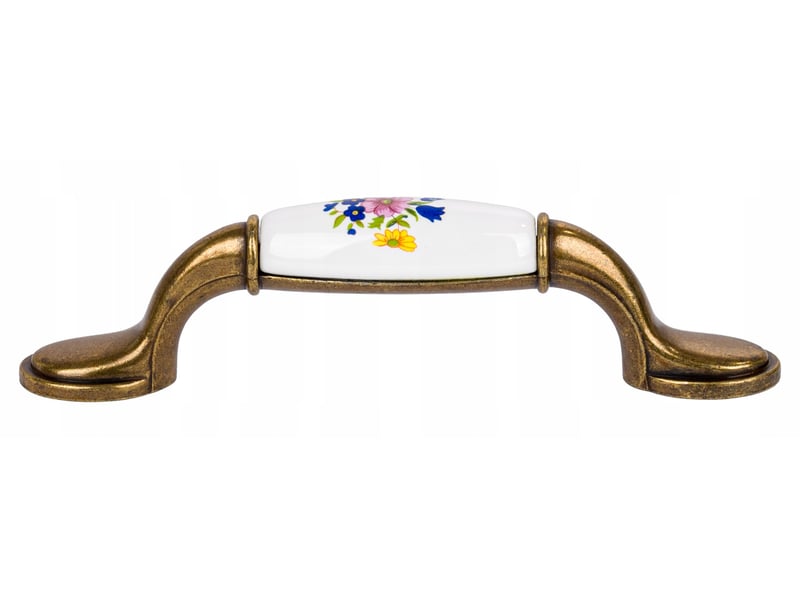  Tirant en porcelaine pour meuble, or ancienlaiton, 96 mm  - Conforama B
