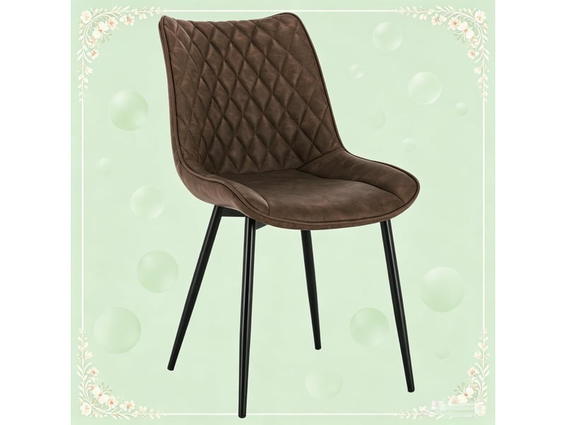 Lot de 2 chaises de salle à manger,46x40,5x85,5 cm,similicuir,marron - Conforama D