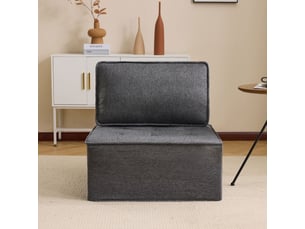 Canapé droit fixe OKWISH 1 place Tissu gris