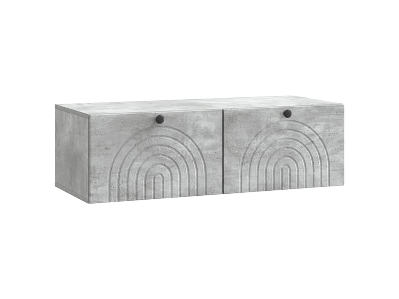 Meuble tv - banc tv - meuble de rangement mural gris béton 99 x 41 x 30 cm bois d'ingénierie  - Conforama A