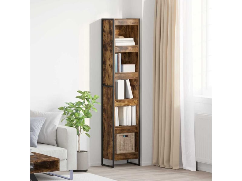 Bibliothèque, armoire à livres 40 x 30 x 189,5 cm bois d'ingénierie chêne fumé - Conforama B
