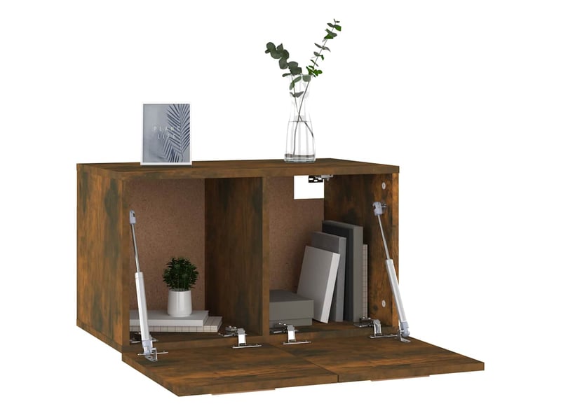  Armoire murale salon chêne fumé 60x36,5x35cm bois d'ingénierie shl8508  - Conforama D