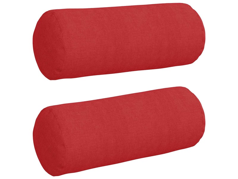  Lot de 2 coussins d'accent, coussins décoratifs, coussins lombaires tissu rouge ø 15 x 40 cm cf56706  - Conforama A