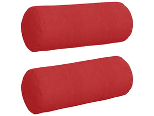 Lot de 2 coussins d'accent, coussins décoratifs, coussins lombaires tissu rouge ø 15 x 40 cm cf56706