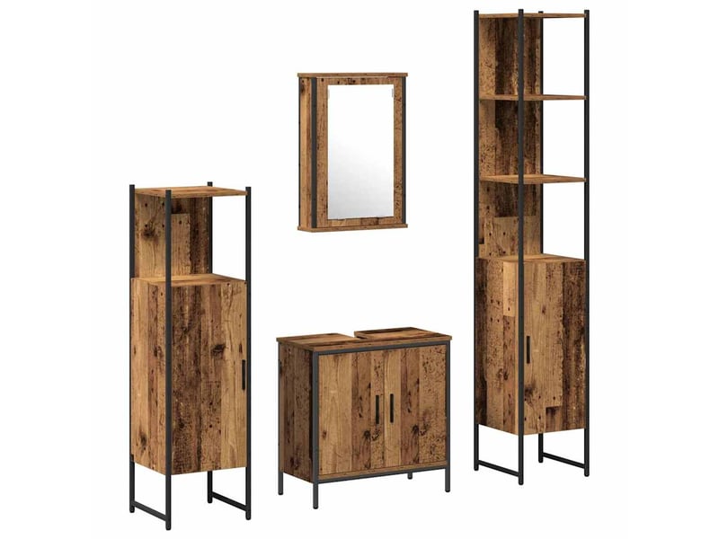 Ensemble de mobilier de salle de bain 4 pc marron cf64521 - Conforama A