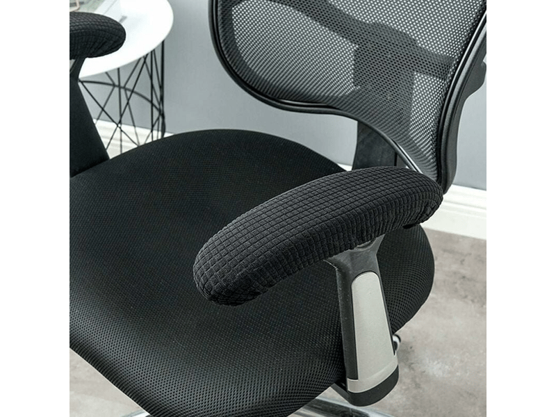  Housses d'accoudoirs grises en polyester pour chaise de bureau paire - amovibles, élastiques, lavables, imperméables - noires XLH-ZLS-009326ZLS - Conforama B