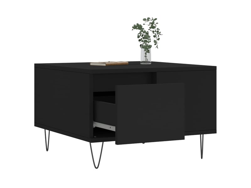  Table basse | table de salon noir 55x55x36,5 cm bois d'ingénierie shl5882  - Conforama D