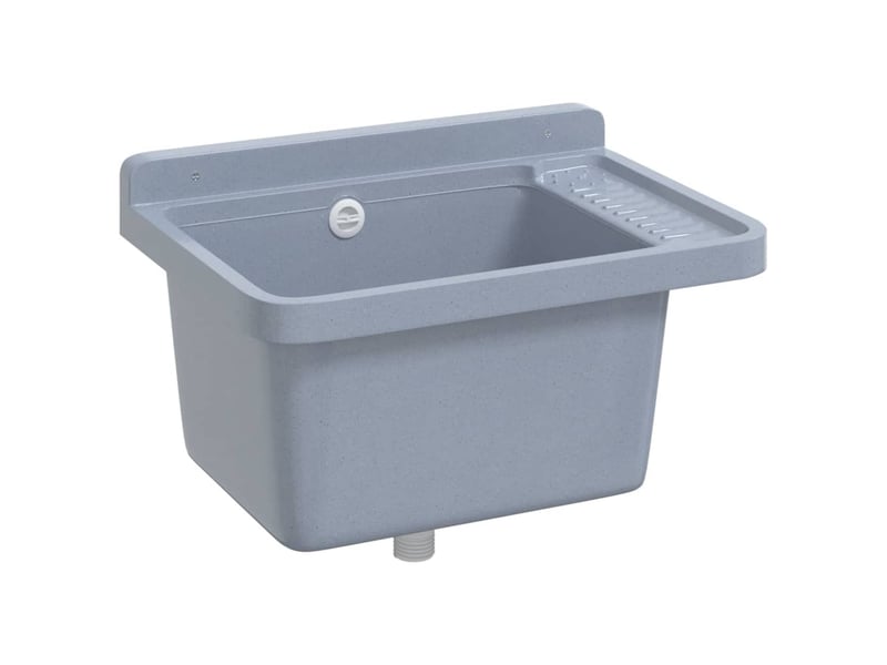  Lavabo pour montage murale gris 50x35x24 cm résine cf65683  - Conforama E
