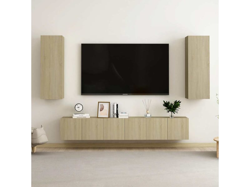  Ensemble de meubles tv 5 pcs chêne sonoma bois d'ingénierie shl90242  - Conforama B