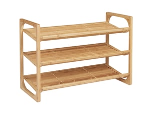 Étagère à chaussures tcqpz 3 niveaux avec poignée bambou naturel 76 x 33 x 51 cm jusqu’à 9 paires