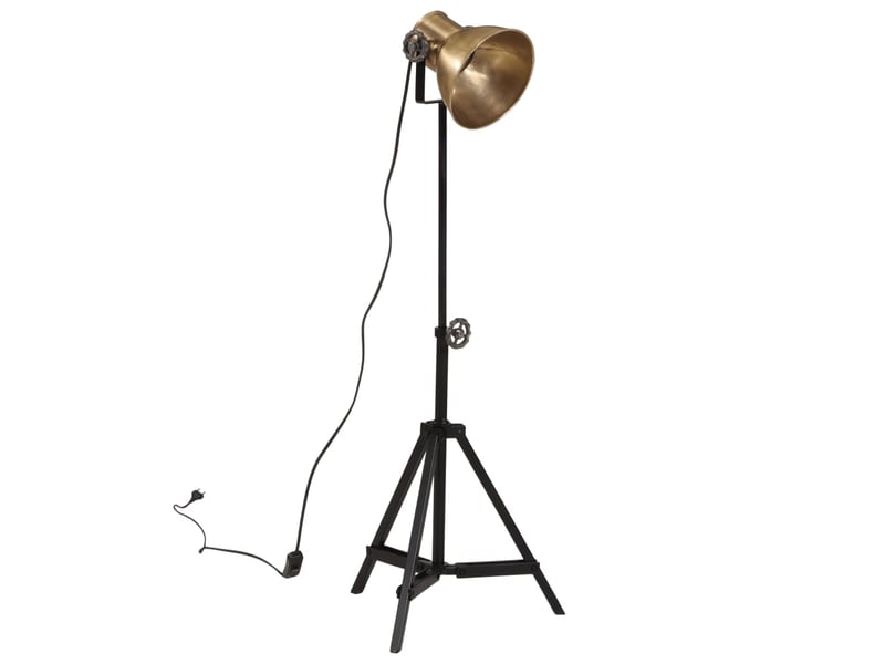  Lampadaire salon, lampe sur pied 25 w laiton antique 35x35x6595 cm e27  - Conforama A