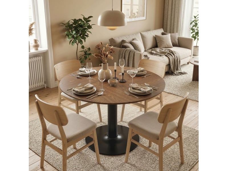  Table à manger ronde 6 personnes ø110 cm evryae  - Conforama B