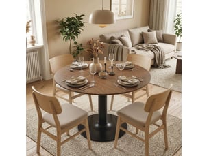 Table à manger ronde 6 personnes ø110 cm evryae