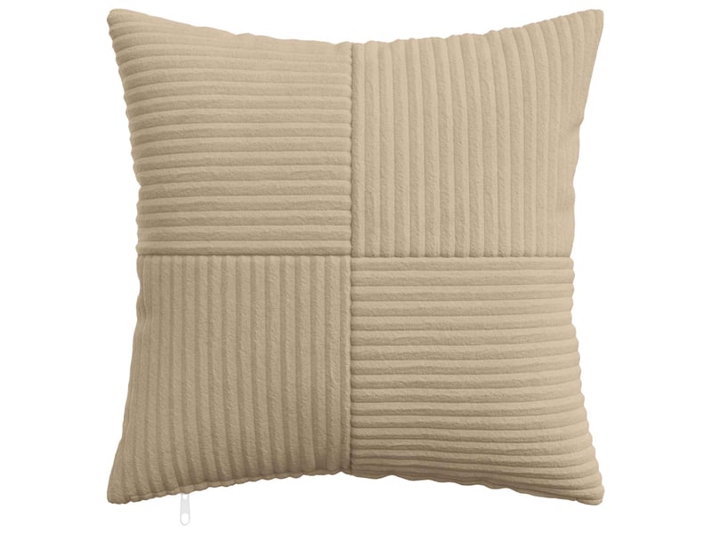  Lot de 12 housses de coussin almelo taupe 50 x 50 cm velours côtelé cf49023  - Conforama A