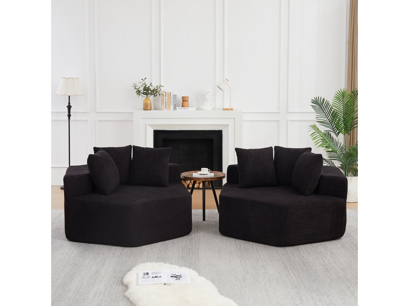  Fauteuil hexagonal moderne modulaire en chenille design combinable  - Conforama B