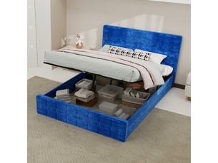 Lit coffre 140x200 cm SWEIKO   coloris bleu