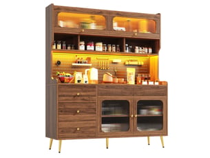 Buffet 2 porte(s) 3 tiroir(s) <strong>ROLIPO</strong> <strong></strong> - 145 cm coloris marron