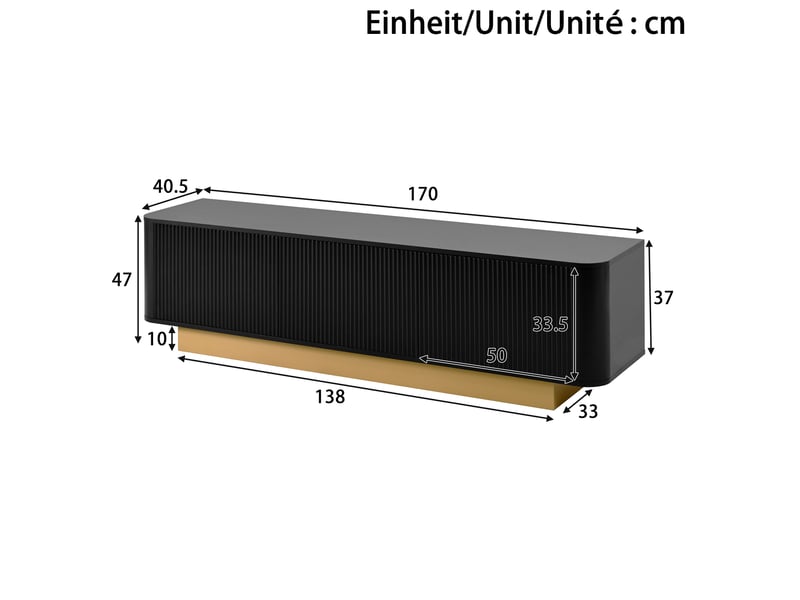  Meuble tv 170 cm 3 portes avec gestion des câbles evryae  - Conforama E