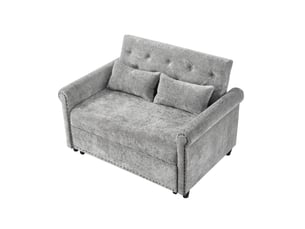 Canapé-lit tcqpz 2 places 120 x 80 x 82 cm convertible 3 en 1 en chenille gris
