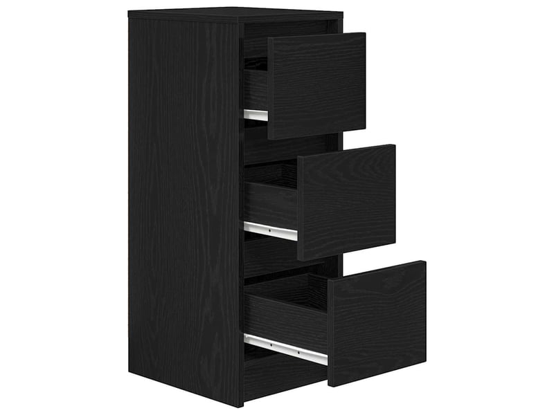  Buffet - bahut - meuble de rangement chêne noir 29,5x34x76 cm bois d'ingénierie  - Conforama E