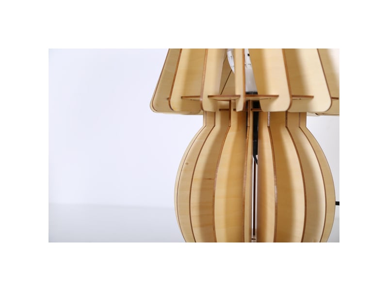  Lampe à poser à lattes gino 40cm naturel  - Conforama B