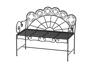 Banc de jardin 2 places en métal 107 x 55,5 x 90,5 cm – noir – résistant aux intempéries pour extérieur