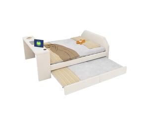 Lit gigogne 140x200 cm WISHDOR   coloris beige