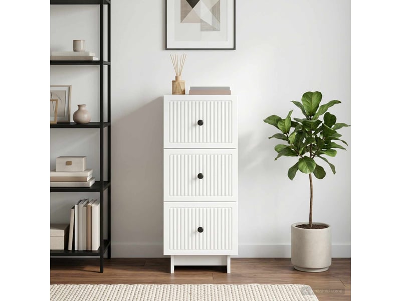  Armoire à tiroirs, rangement bureau blanc 33 x 34,5 x 90 cm bois d'ingénierie shl5735  - Conforama B