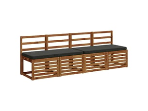 Lot de 2 coussins de banc, coussins d'assise vught 100 % polyester anthracite cf57780