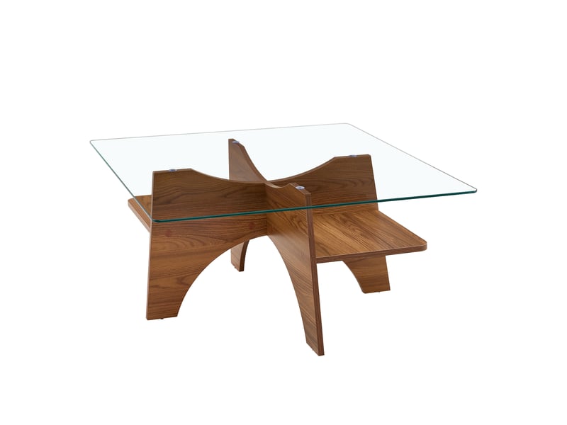  Table basse carrée 80x80x40 cm mdf noyer  - Conforama B