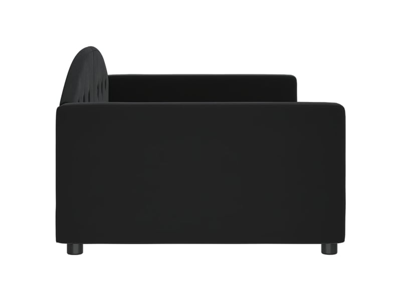  Lit simple- lit adulte -  lit de repos sans matelas noir 100x200 cm velours  - Conforama C
