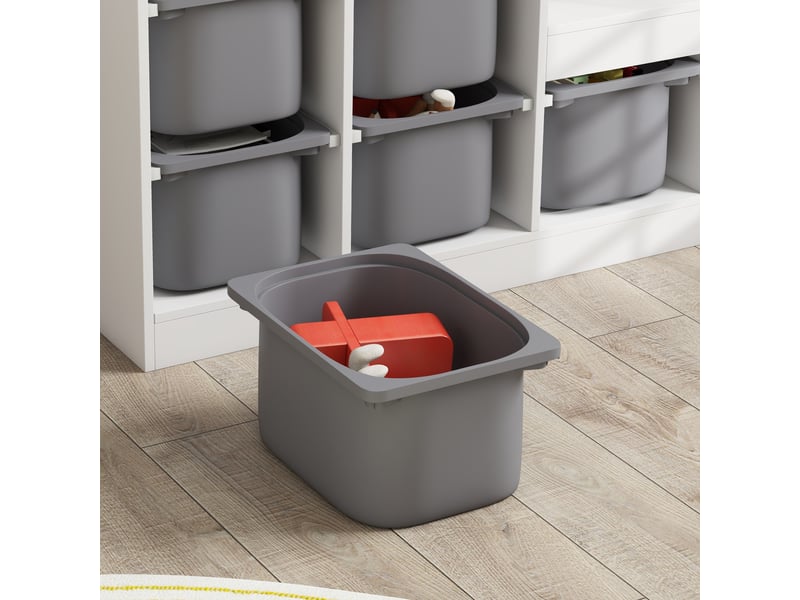  Meuble de rangement pour jouets des enfants avec 6 bacs amovibles, 96 x 38,5 x 90, 3 niveaux de rangement, gris  - Conforama W