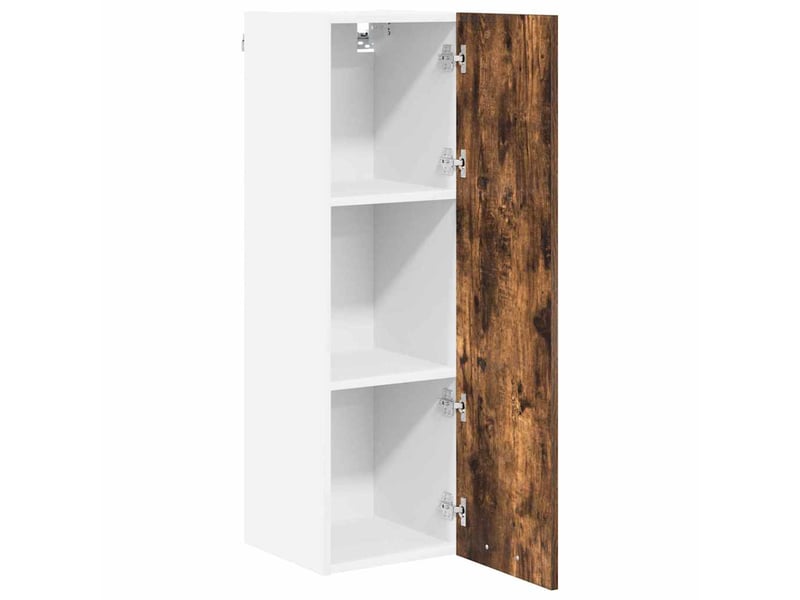  Meuble de rangement cuisine, armoire suspendue chêne fumé 30x31x100cm bois d'ingénierie  - Conforama E