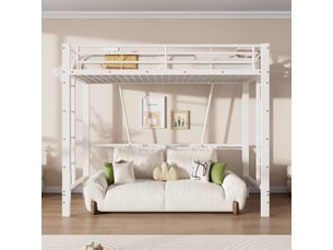 Lit mezzanine 90x200 cm <strong></strong>  <strong></strong> coloris blanc