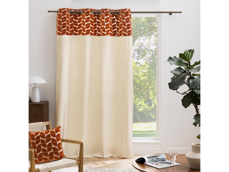  Coussin décoratif carré en velours dévoré à motif géométrique 40x40 cm  - Conforama B