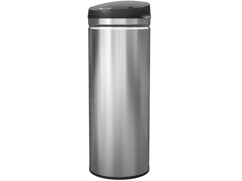  Poubelle à capteur 50 l 30,5x30,5x85 cm argent, acier inoxydable, ouverture rapide sans contact  - Conforama A