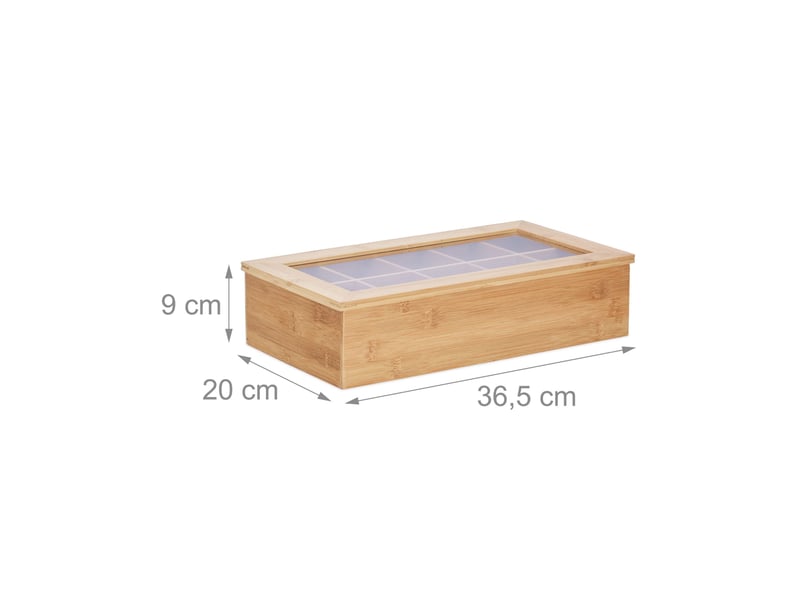  Boîte à thé décorative rangement 10 compartiments hermétique cuisine élégante en bambou naturel 13_0004232  - Conforama B