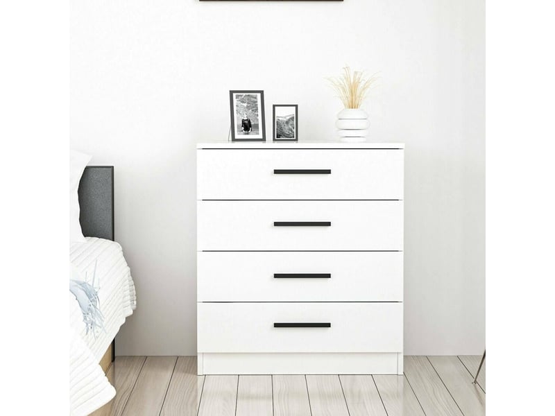  Commode kalmaegi, 4 tiroirs, 70x79x42h cm blanc Kalmaegi - Conforama B