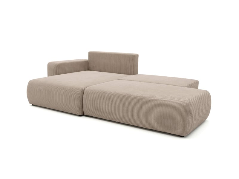  Alya - canapé d'angle max fixe et convertible 5 places en velours côtelé  - Conforama D