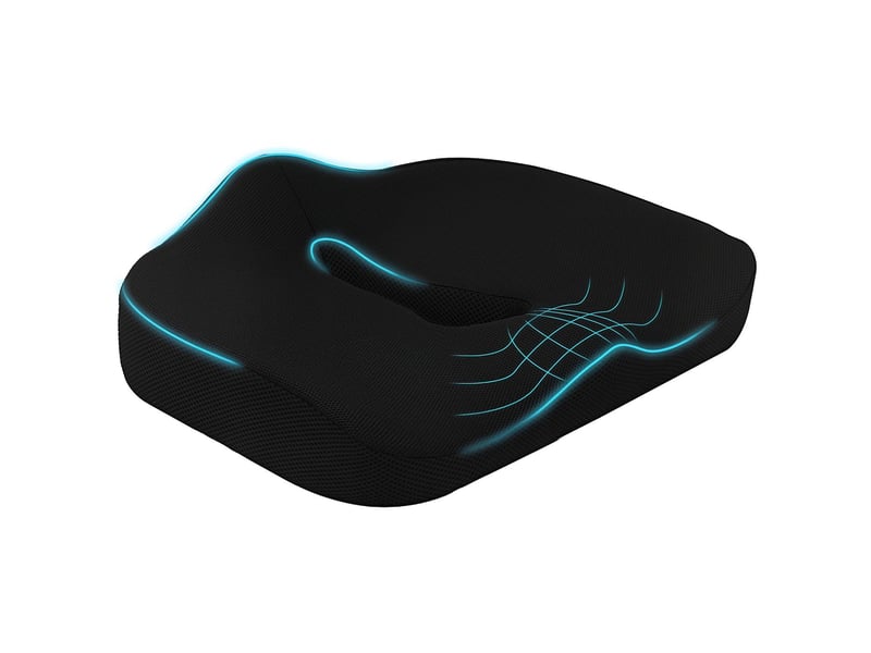  Coussin d'assise ergonomique à mémoire de forme noir 44x39x13 cm  - Conforama A