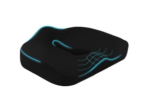 Coussin d'assise ergonomique à mémoire de forme noir 44x39x13 cm