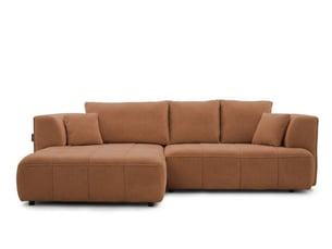 Canapé droit convertible <strong>BOBOCHIC</strong> <strong>CLOVIS</strong> 3 places Tissu orange